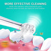 A white sonic electric toothbrush with a unicorn design is cleaning teeth in a pink mouth.