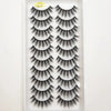 A display of natural 3D mink false eyelashes in various styles and lengths.