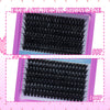 A showcase of black eyelash detail clusters, demonstrating lash density for 80P and 100P options.