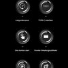 Diagram showing six major dynamic details of a professional electric hair trimmer and clipper.