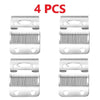 Four silver professional rechargeable hair clipper trimmers shown side by side