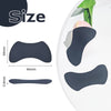 Black reusable silicone lash lift shield eye pads shown next to a measurement scale.