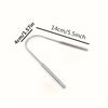 Stainless steel tongue scraper with measurements indicating 4cm/1.57in and 14cm/5.5inch length.