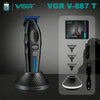 Máquina profesional de cortar pelo VGR V-887 recargable con varios accesorios y empaque.