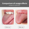Comparison of usage effects showing a tongue before and after use.