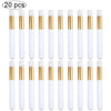 A set of 20 eyelash extension cleaning brushes with white handles and gold accents.