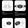 A four-step guide illustrating how to use an 8-in-1 Color LED Facial Mask for skin rejuvenation.