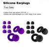 Collection d'embouteilleurs en silicone violet et noir de différentes tailles, y compris des bouchons et des embouteilleurs.