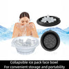 A woman is using a collapsible ice pack face bowl for facial plunge, showing the product in use.