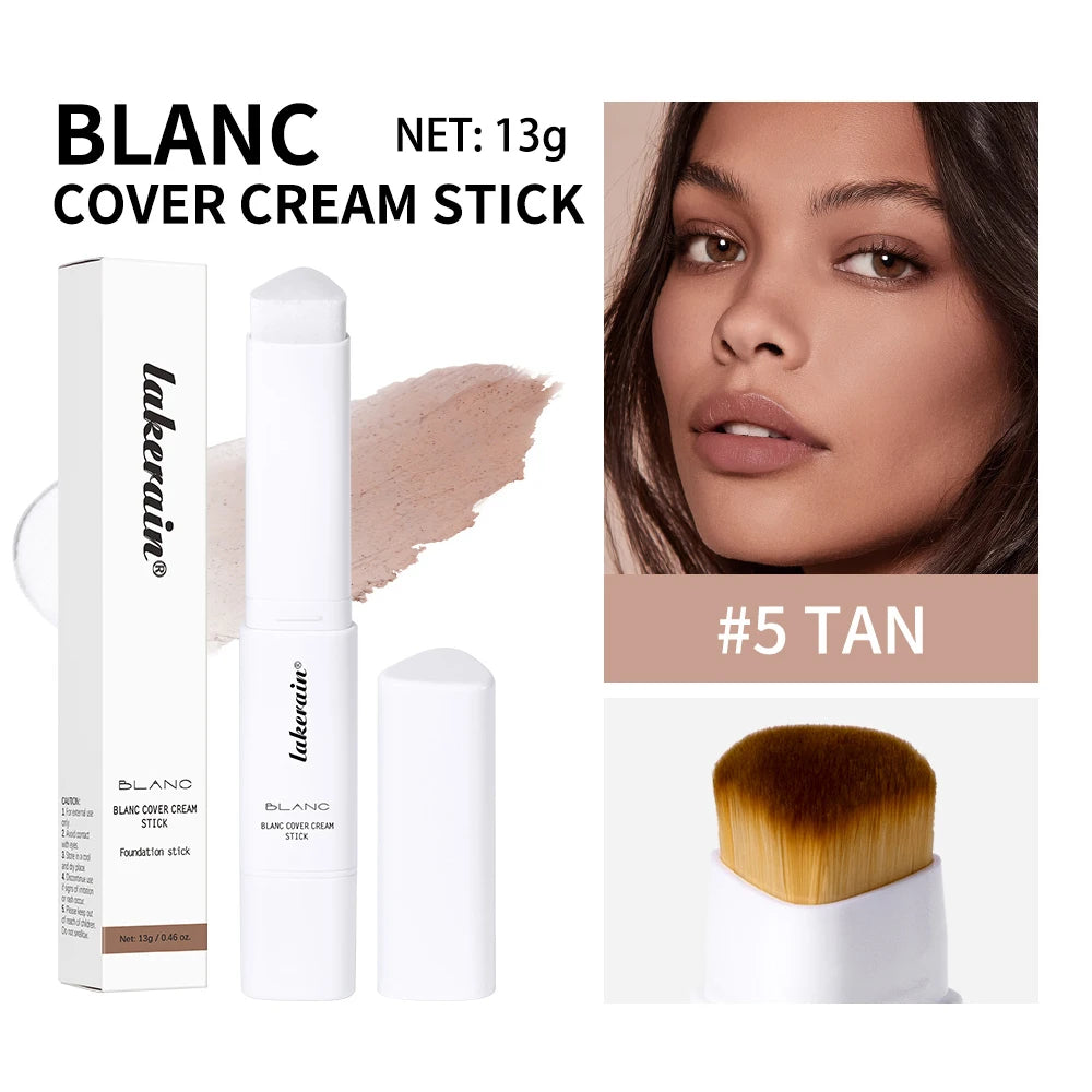 Bâton de crème Blanc Cover Lancôme dans la nuance #5 Tan, avec emballage et application