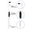 Diagram showing the components of a manual tooth stain remover including the head, non-slip silicone, and PP material.
