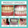 Before and after images showing the effect of natural tooth whitening strips on halitosis, yellowing, and dental caries.