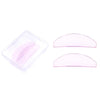 Zwei klare Silikon-Lash-Perm-Pads zum Locken von Wimpern, eine pink und eine klar.