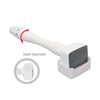 A white adjustable microneedling derma stamp device with a handle and a square applicator head.