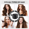 A set of hair steamers demonstrating suitability for various hair types including permed, wavy, straight, and damaged hair.