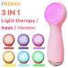 A pink 3-in-1 light therapy device featuring multiple LED colors including red, blue, purple, yellow, cyan, and green lights.