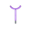 A purple high frequency facial electrotherapy wand with a curved head and a cylindrical body.