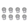 A set of replacement shaver heads for electric razors, showing various styles and components.