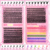 A collection of mixed lash clusters and individual lashes in various styles and lengths for DIY lash application.