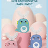 Cute cartoon style baby love it featuring pink and blue egg-shaped toothbrushes