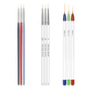 A set of precision nail art brushes with various sizes and colors including black, red, blue, and green.