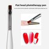 Pinceau de photothérapie plat noir pour extensions et collage de vernis à ongles.