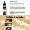 A bottle of Inyou Lace Melting Spray is shown next to instructions on how to use it for hair repair.