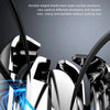 Close-up of a professional electric trimmer with a double-edged blade structure capturing nose hair.