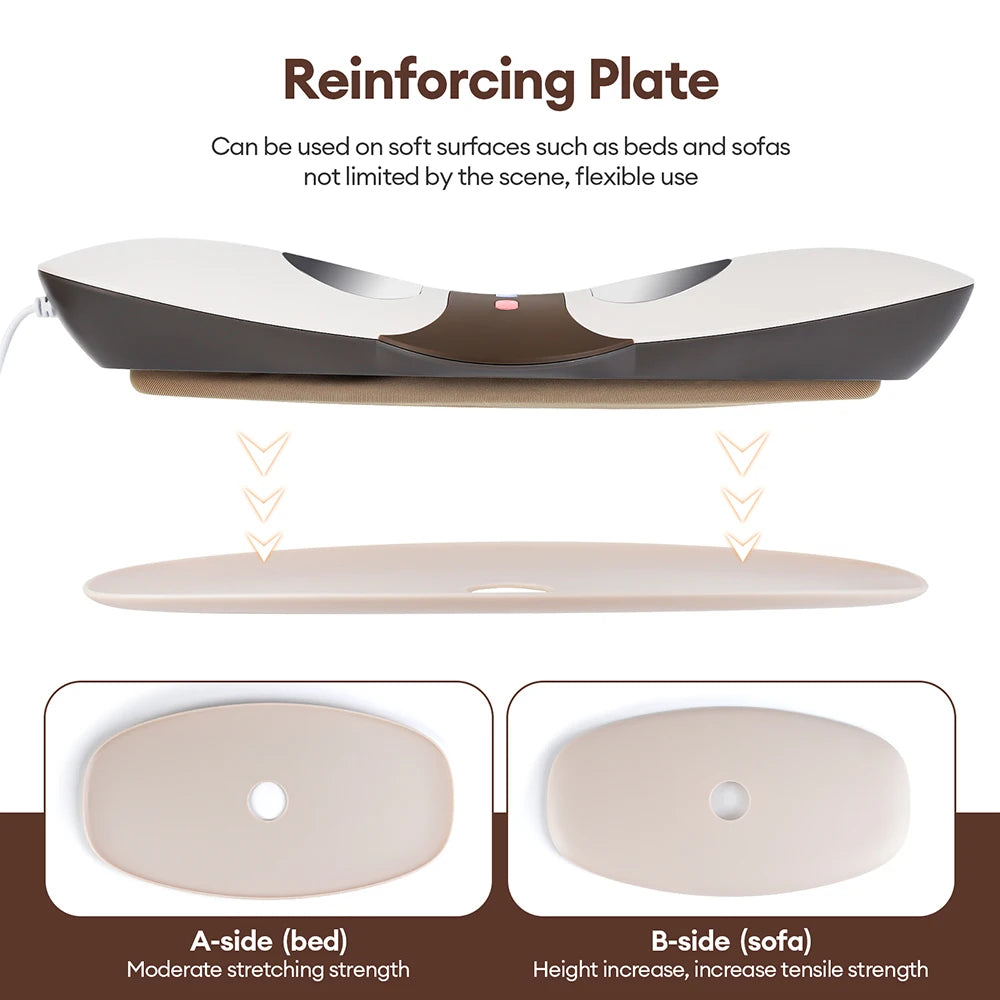 Reinforcing plate used on soft surfaces like beds and sofas for flexible use