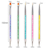 A set of precision nail art brushes with various sizes and colors for gel and acrylic polish application.