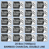 Box of 20 dental floss sticks with Super Deer design made from bamboo charcoal