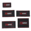 A set of three black silicone anti-slip trimmer grips with red text branding.