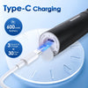 A Type-C charging toothbrush is shown being charged, highlighting 600mAh battery and 3 months of use.
