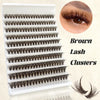 A display of brown lash clusters in a white tray for DIY beauty
