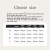 A size chart for press-on nails showing measurements in millimeters for XS, S, M, and L sizes.