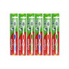 A pack of six Colgate soft bristle toothbrushes in green packaging.