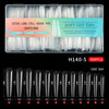 Boîte de kits H140-5 pour ongles acryliques longs souples avec différentes tailles et numéros clairs.