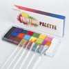 Boîte de palettes de peinture professionnelle pour le visage et le corps Veronni avec diverses couleurs et pinceaux.
