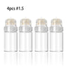 Four glass vials containing #1.5 needles for a professional microneedling stamp set