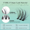 Image showing VYRILA unique lash material in 0.05mm and 0.1mm sizes, highlighting natural, fluffy lashes.