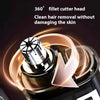Close-up of a silicone fillet cutter head for hair removal on the nose and ears.