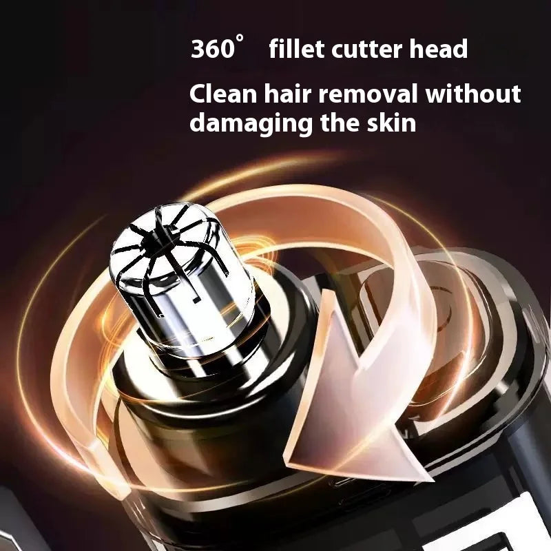 Close-up of a silicone fillet cutter head for hair removal on the nose and ears.