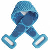 A light blue silicone body scrubber and massager with textured silicone heads.
