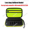 A yellow and black storage bag for a beard shaver trimmer, sold without blades.