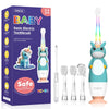 A box of YUNCHI baby sonic electric toothbrushes featuring a cute unicorn design and multiple brush heads.