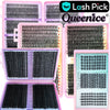 Collection de cils à clusters individuels Lash Pick Queenice, dans diverses nuances et styles.