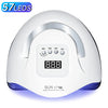 Weiiges SUN X7 MAX UV LED Nagelhahngerät mit abgerundeter Form und blauen Akzenten.