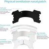Diagram showing the layered structure of a physical ventilation nasal patch with soft, breathable, and protective layers
