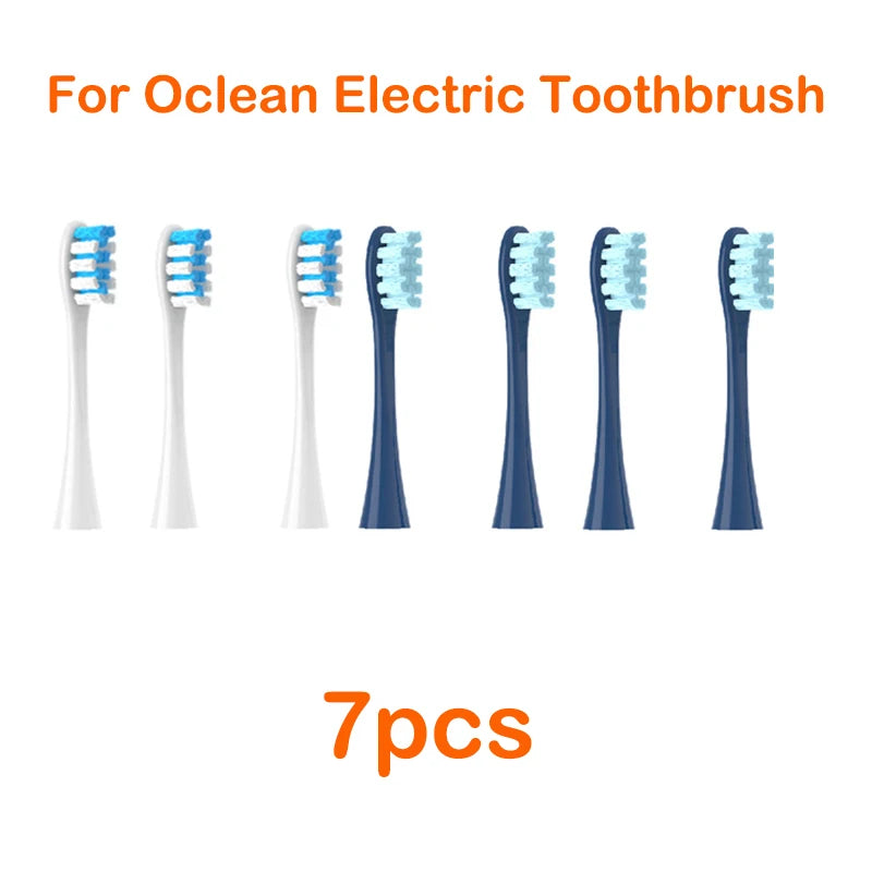Set of seven replacement bristles for an Ocean electric toothbrush.