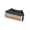 Schwarzer Elektrorasierer mit silber-orangefarbiger Rasierkopf-Baugruppe.